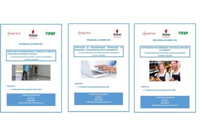 Eragintzak 3 profesionaltasun-ziurtagiri emango ditu, Lan Berri 2021 programaren barruan