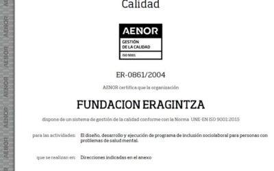 Eragintzak ISO 9001:2015 berritu du